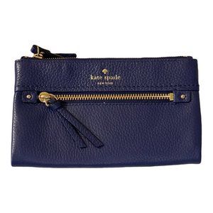 Kate Spade Clutch (Handheld Small Purse / Large, Bifold Wallet - Navy)